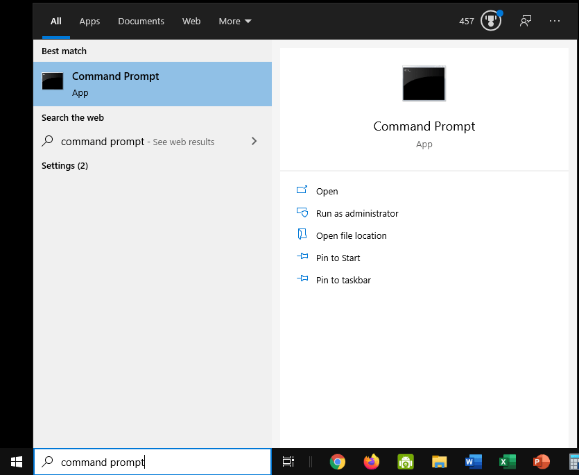 Windows Command Prompt App Search